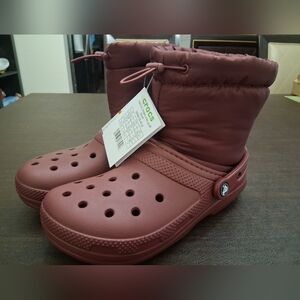 CROCS Women's Maroon Winter Rain Boots